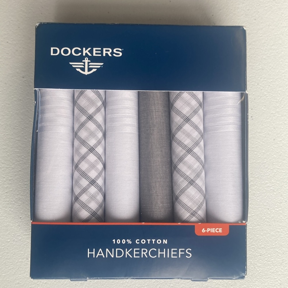 Dockers 6 pack of 100% cotton handkerchiefs - Picture 14 of 14
